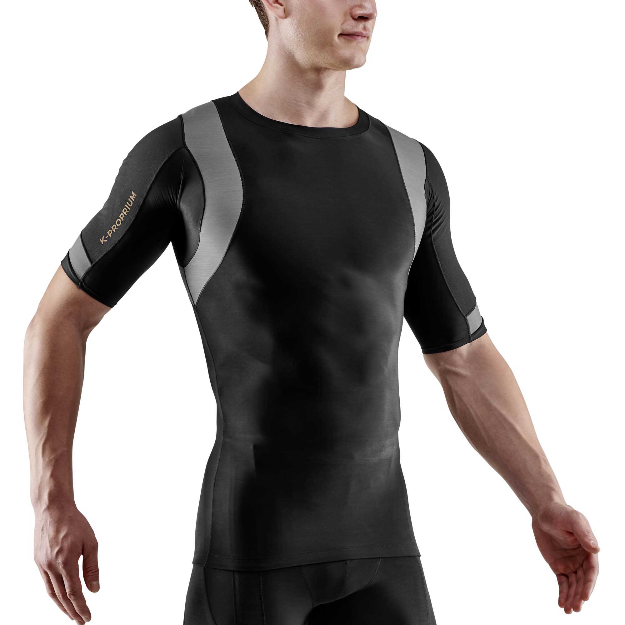 SKINS SERIES-5 K-Proprium Men's S/S Top Black/Smoke - Image 3