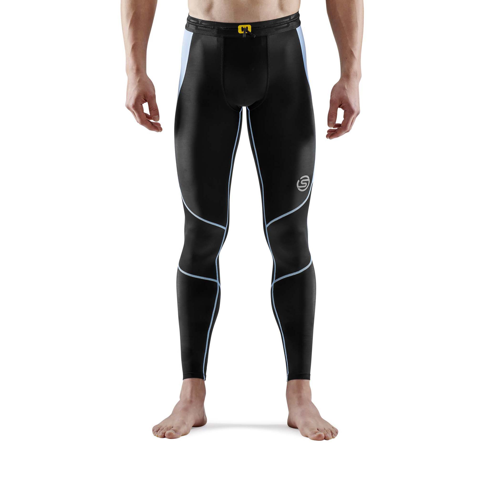 SKINS SERIES-3 Mens Long Tights Black/Retro Blue