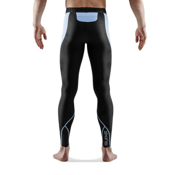 SKINS SERIES-3 Mens Long Tights Black/Retro Blue - Image 4