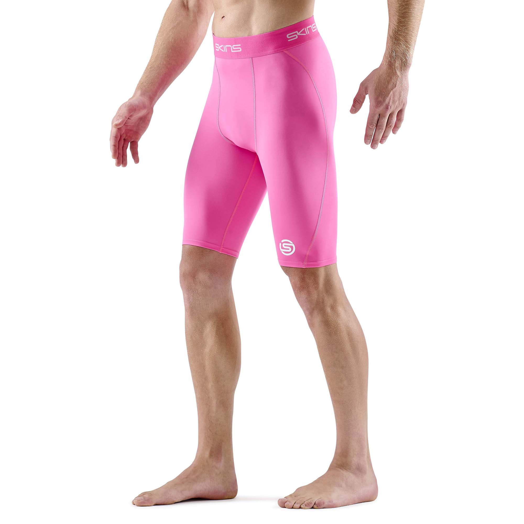 SKINS SERIES-1 MENS HALF TIGHTS Bright Pink - Image 3