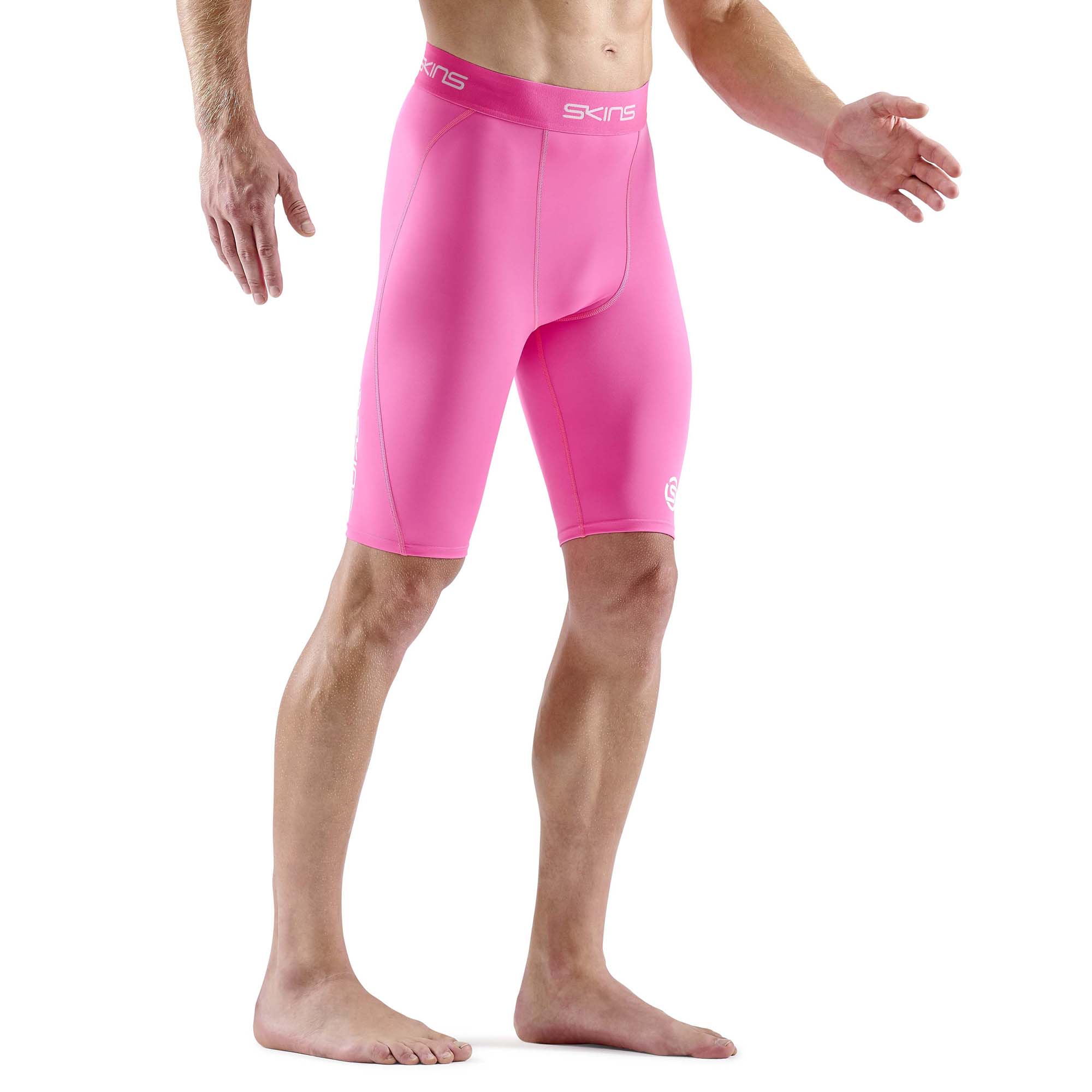 SKINS SERIES-1 MENS HALF TIGHTS Bright Pink - Image 4