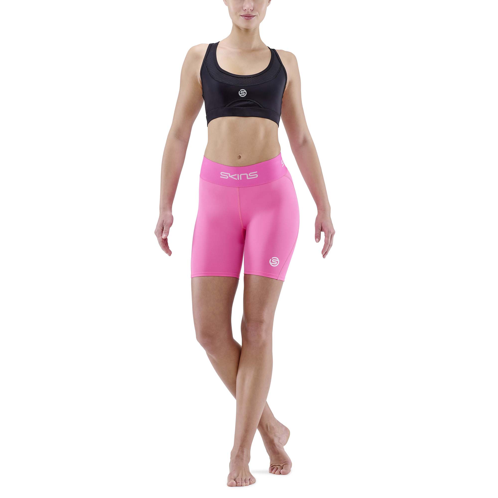 SKINS SERIES-1 WOMENS HALF TIGHTS Bright Pink