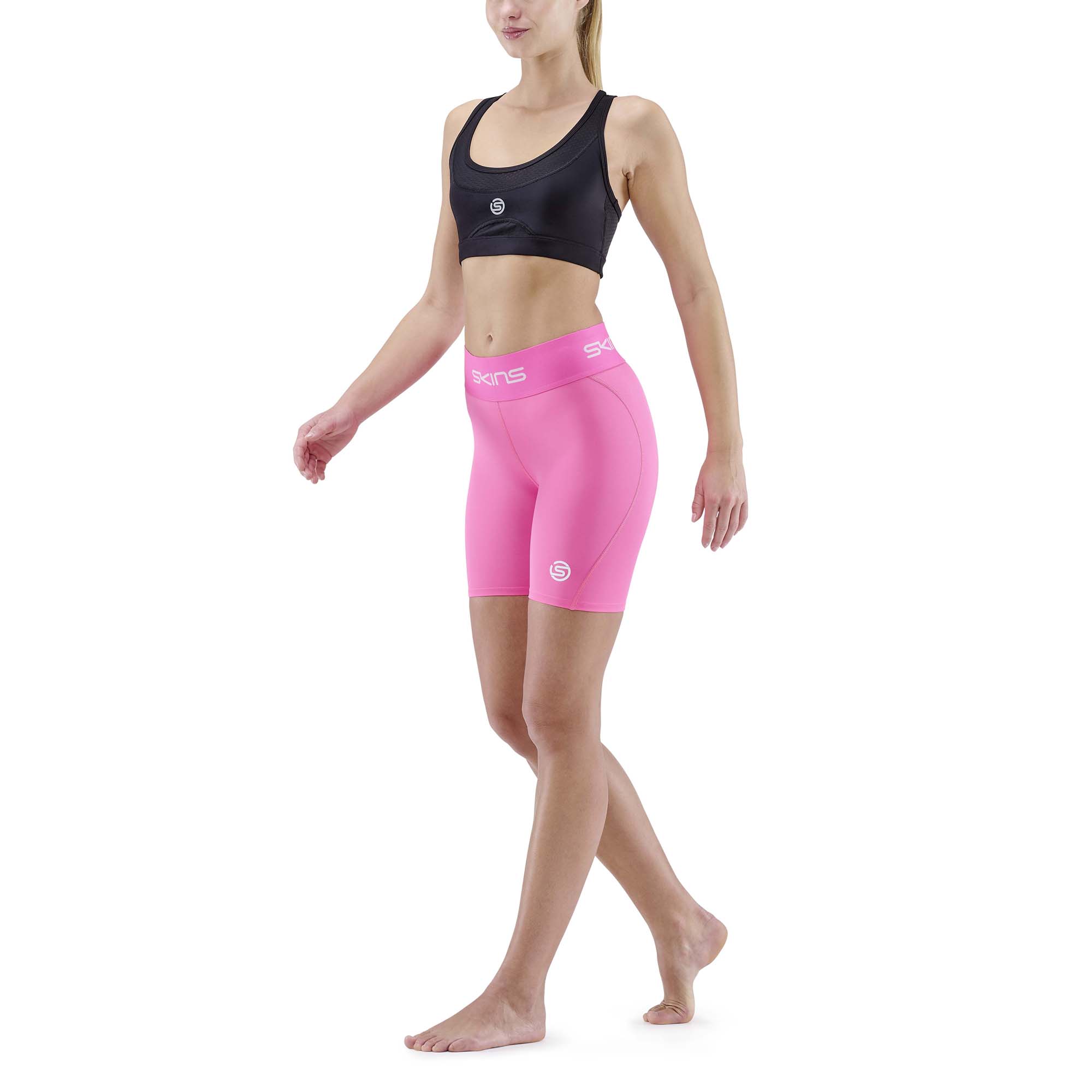 SKINS SERIES-1 WOMENS HALF TIGHTS Bright Pink - Image 3