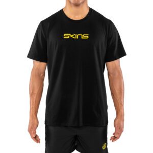 SKINS Activewear AUS - Men's Short Sleeves Cotton Tee Black