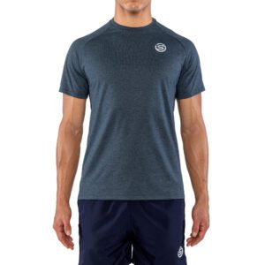 SKINS Activewear AUS - Men's Raglan Sleeves Polyester Tee Midnight Navy