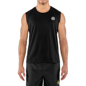 SKINS Activewear AUS - Men's Polyester Singlet Black