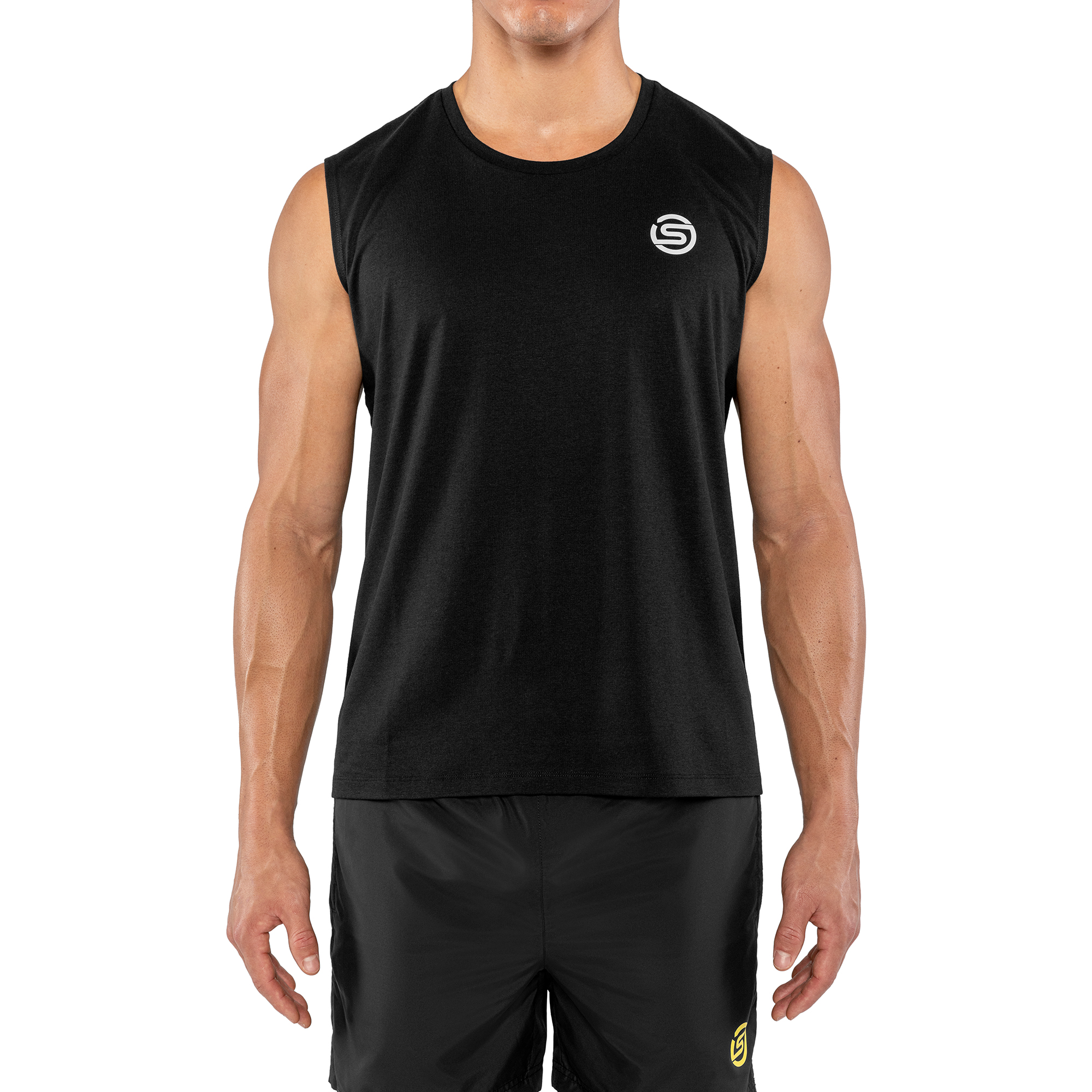 SKINS Activewear AUS - Men's Polyester Singlet Black