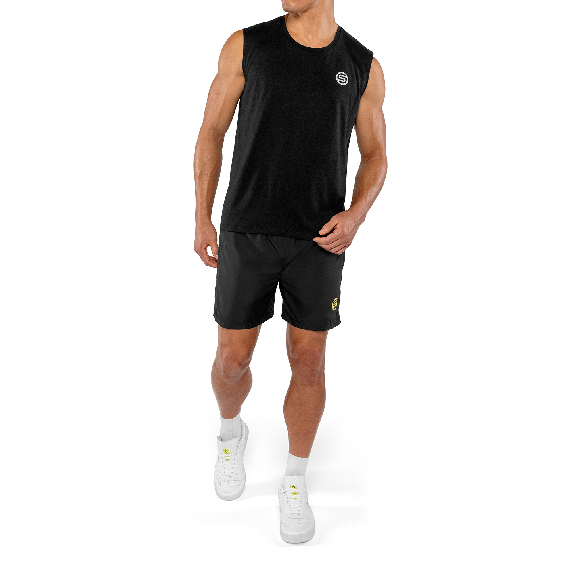 SKINS Activewear AUS - Men's Polyester Singlet Black - Image 4