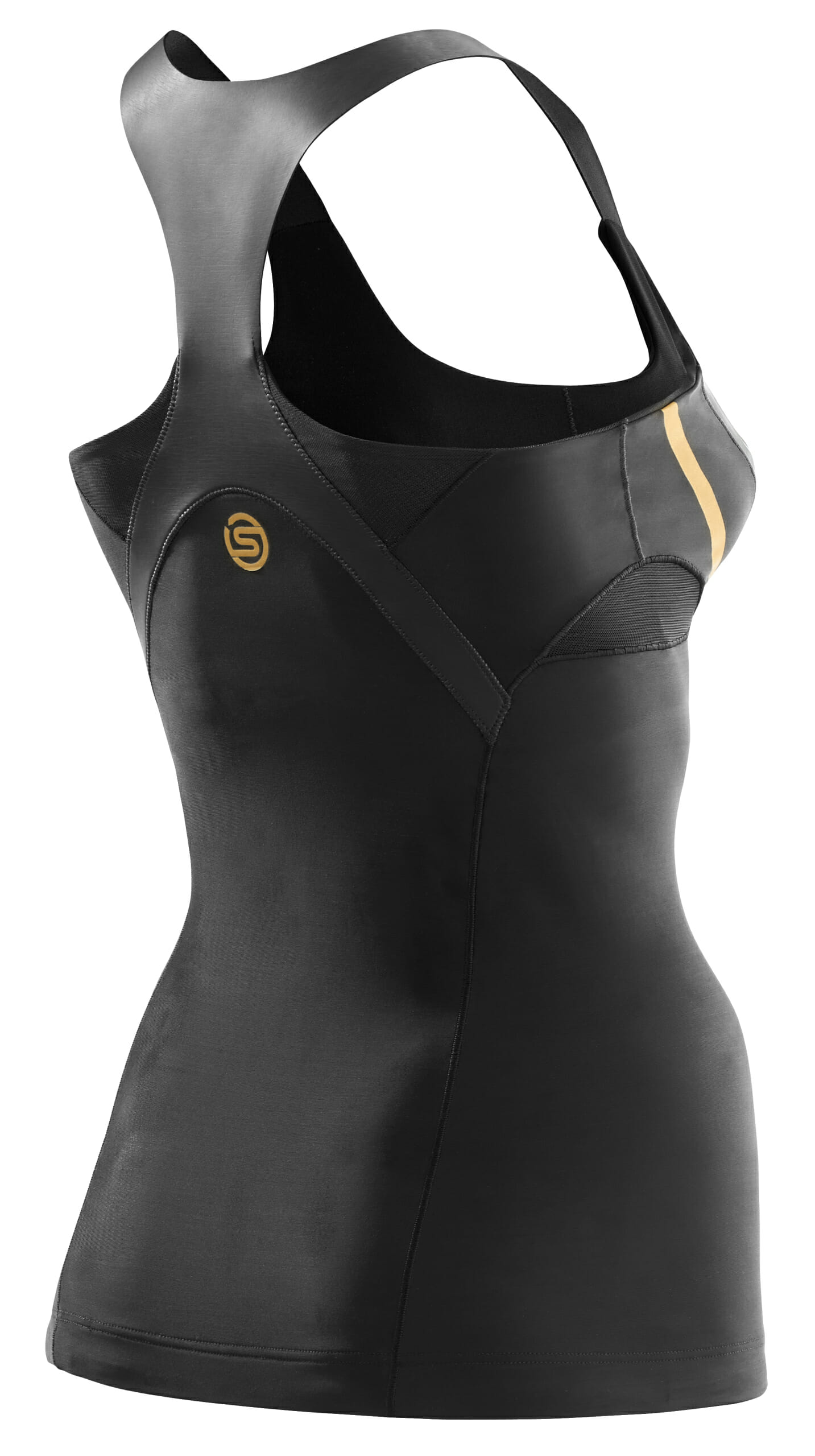 A400 Womens Tank Top Black/Gold - Image 2