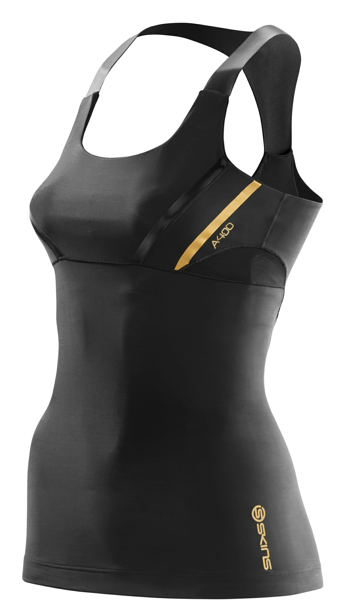 A400 Womens Tank Top Black/Gold