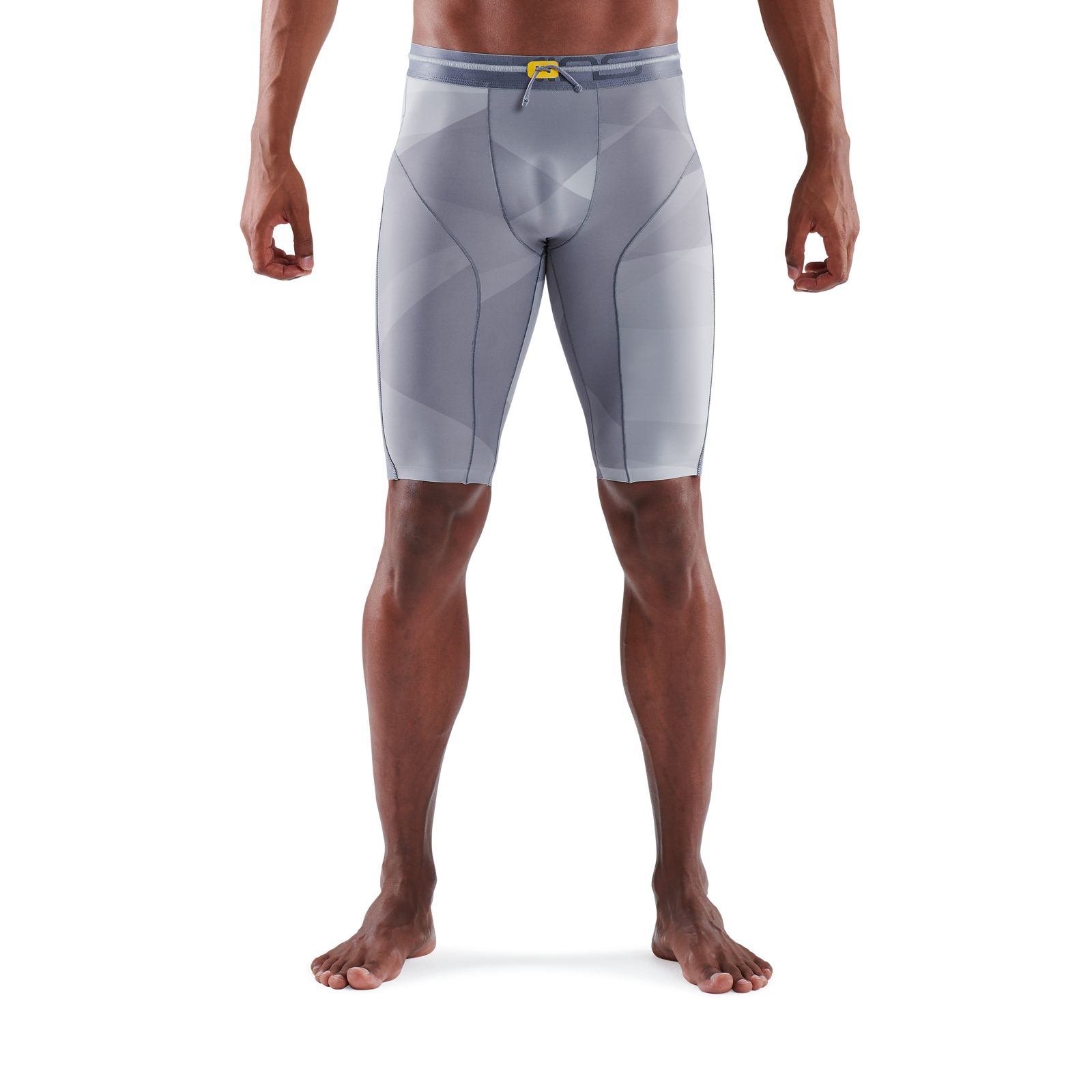 SKINS SERIES-5 MEN'S HALF TIGHTS GREY GEO