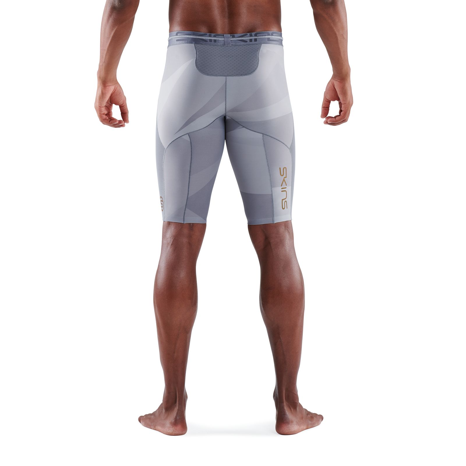 SKINS SERIES-5 MEN'S HALF TIGHTS GREY GEO - Image 2