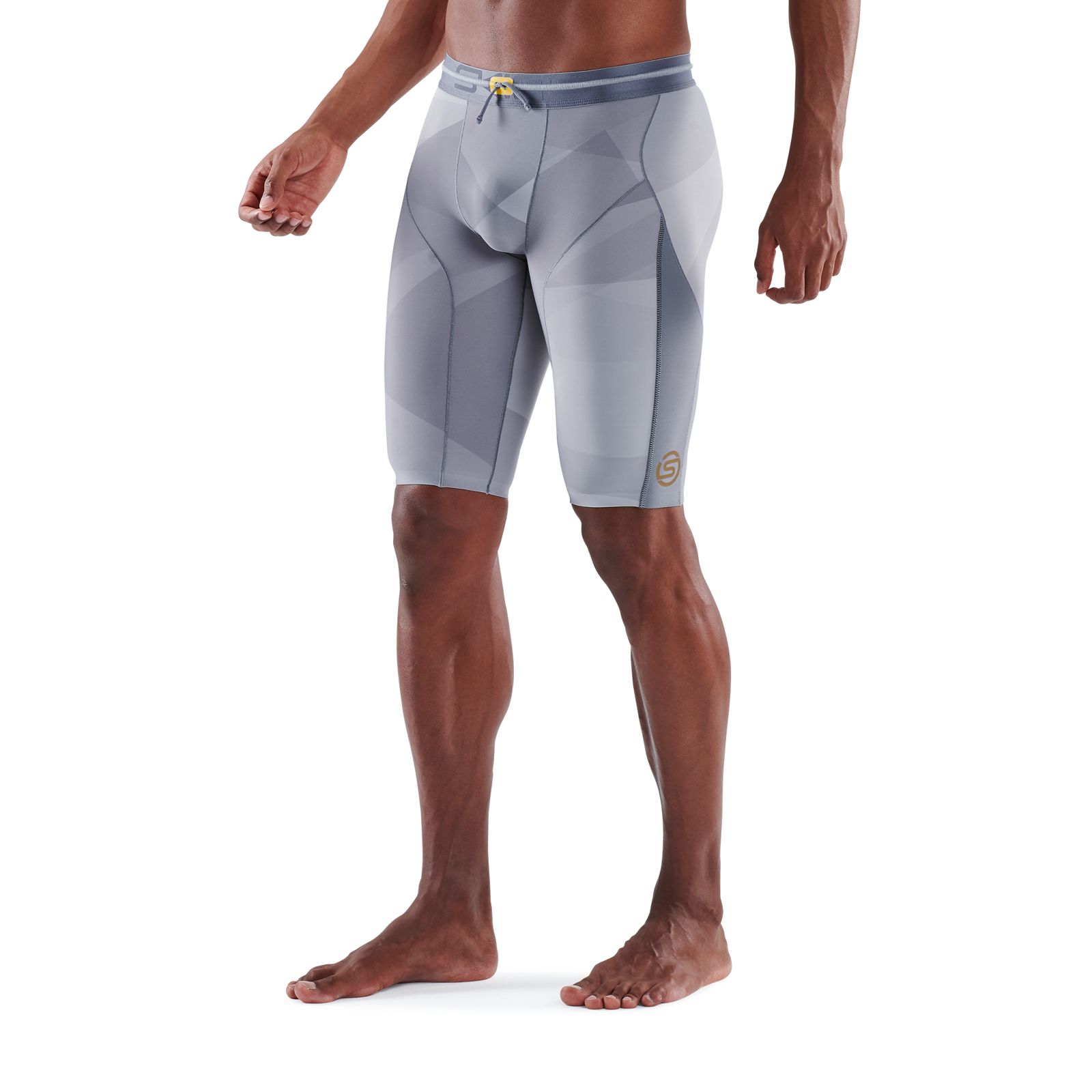 SKINS SERIES-5 MEN'S HALF TIGHTS GREY GEO - Image 3