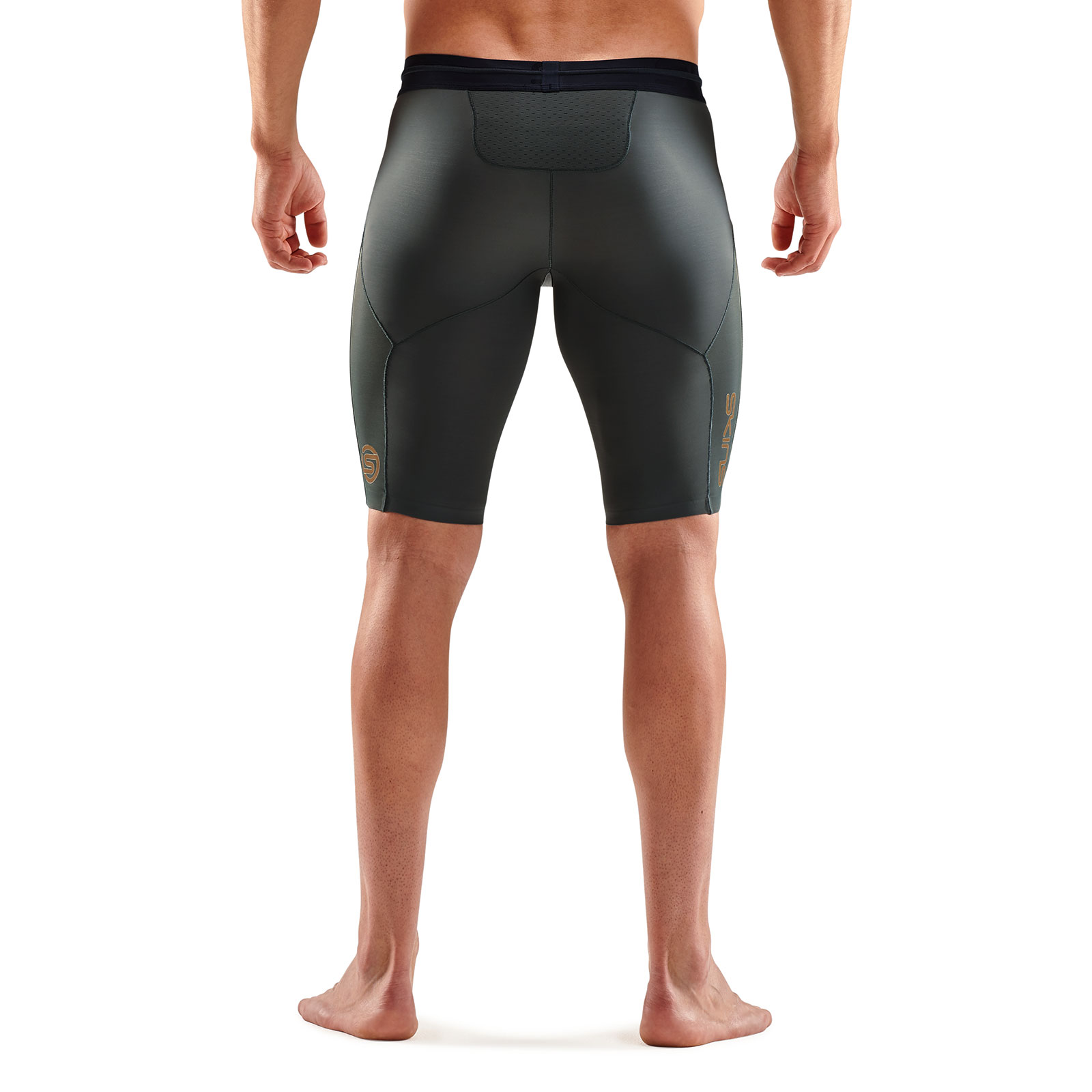 SKINS SERIES-5 MEN'S HALF TIGHTS GREY/BLUE - Image 2