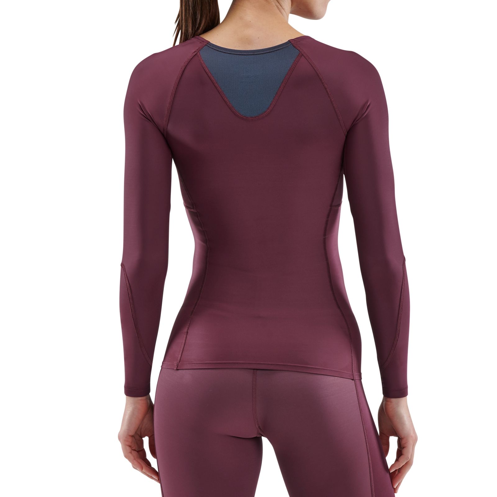 SKINS SERIES-3 WOMEN'S LONG SLEEVE TOP BURGUNDY - Image 2