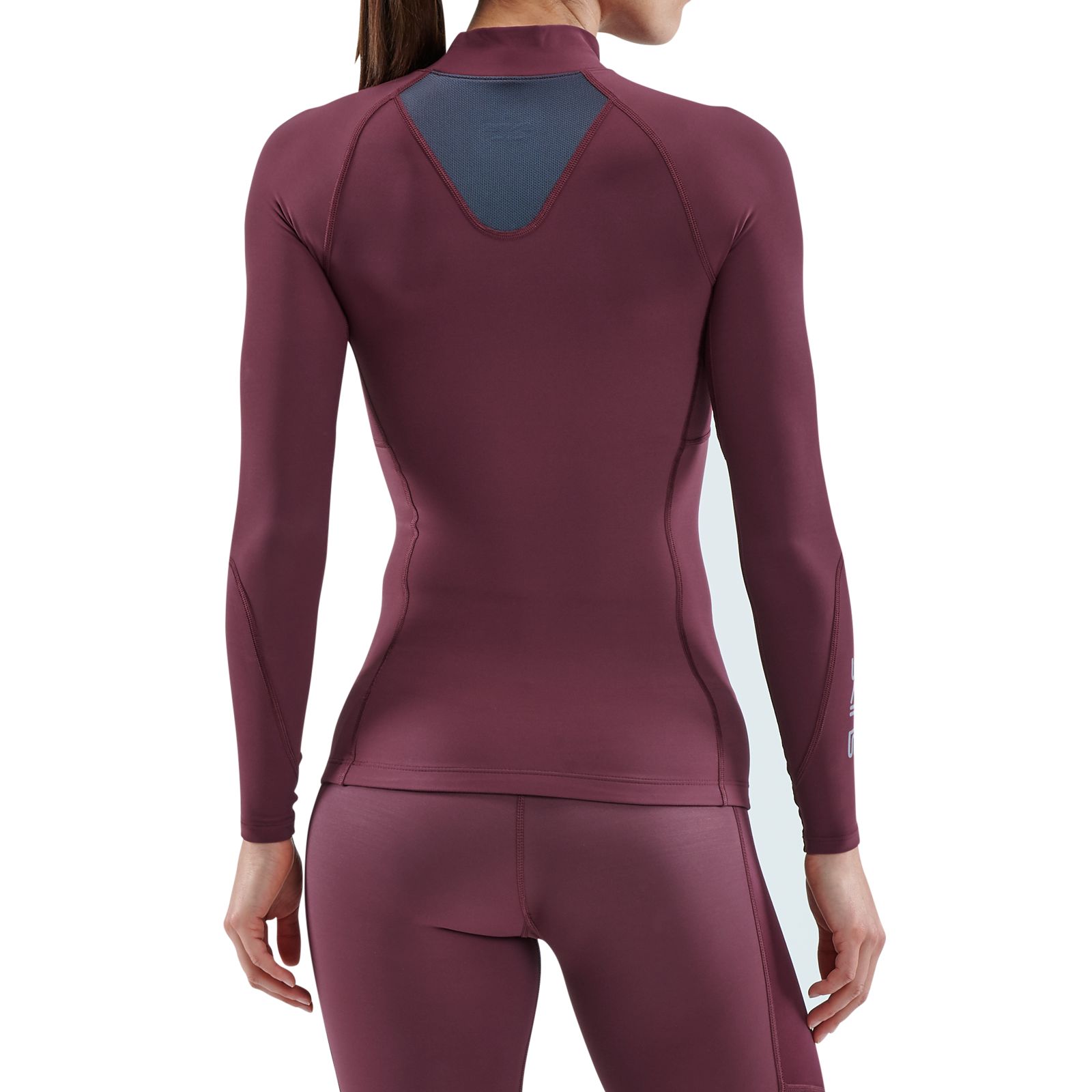 SKINS SERIES-3 WOMEN'S THERMAL LONG SLEEVE TOP BURGUNDY - Image 2