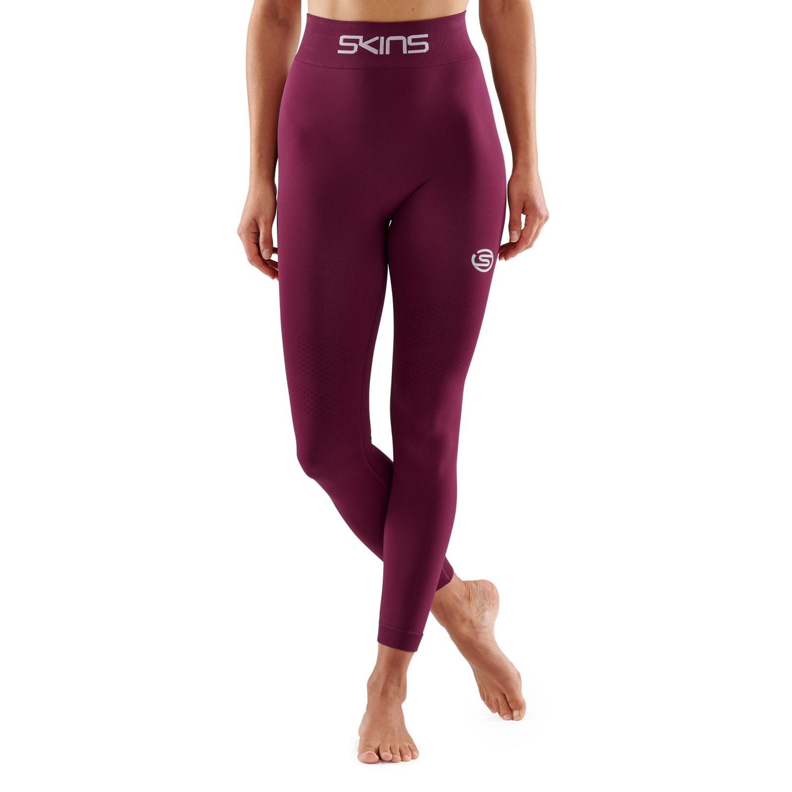 SKINS SERIES-3 WOMEN'S SEAMLESS LONG TIGHTS BURGUNDY