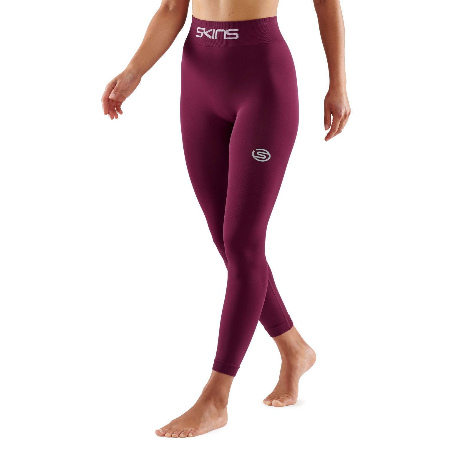 SKINS SERIES-3 WOMEN'S SEAMLESS LONG TIGHTS BURGUNDY - Image 3