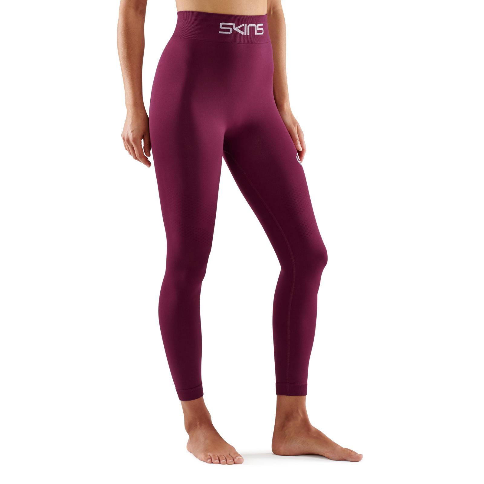 SKINS SERIES-3 WOMEN'S SEAMLESS LONG TIGHTS BURGUNDY - Image 4