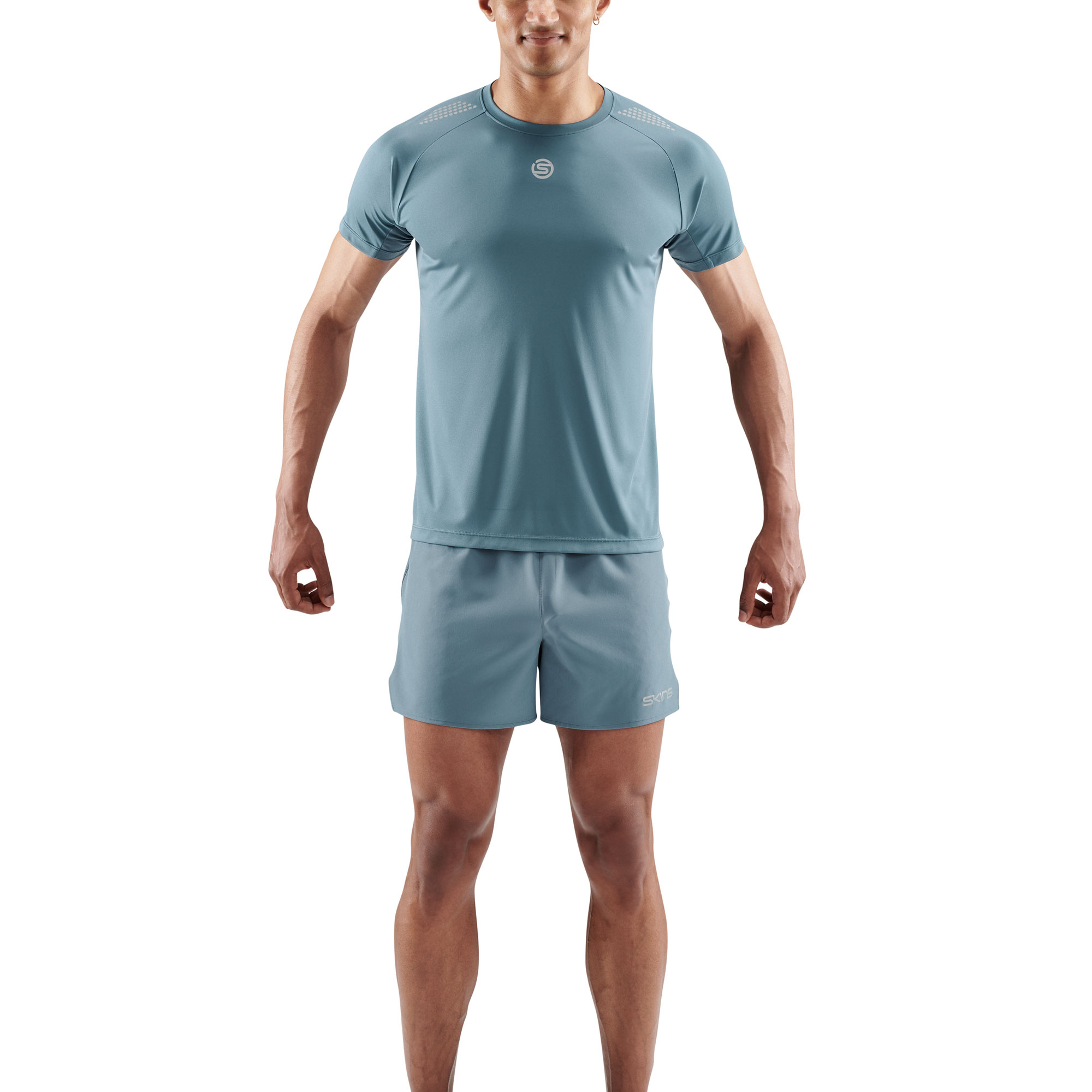 SKINS SERIES-3 MEN'S SHORT SLEEVE TOP BLUE GREY