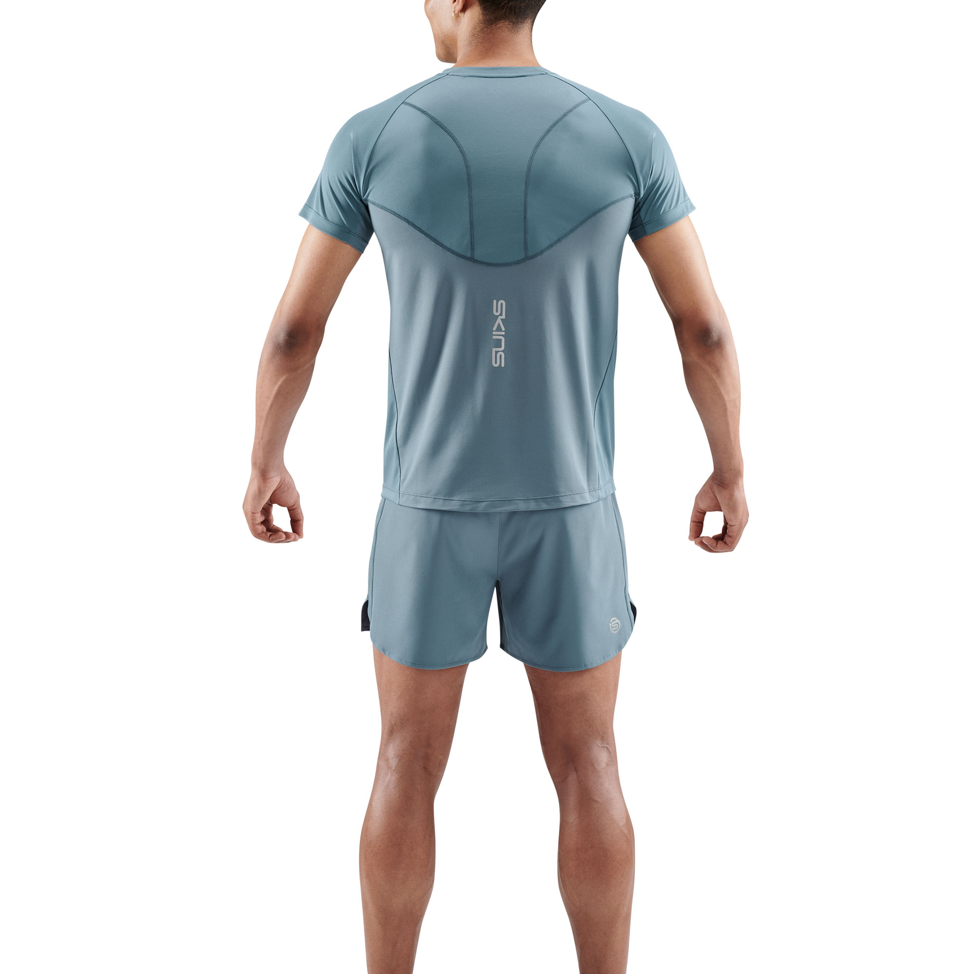 SKINS SERIES-3 MEN'S SHORT SLEEVE TOP BLUE GREY - Image 2