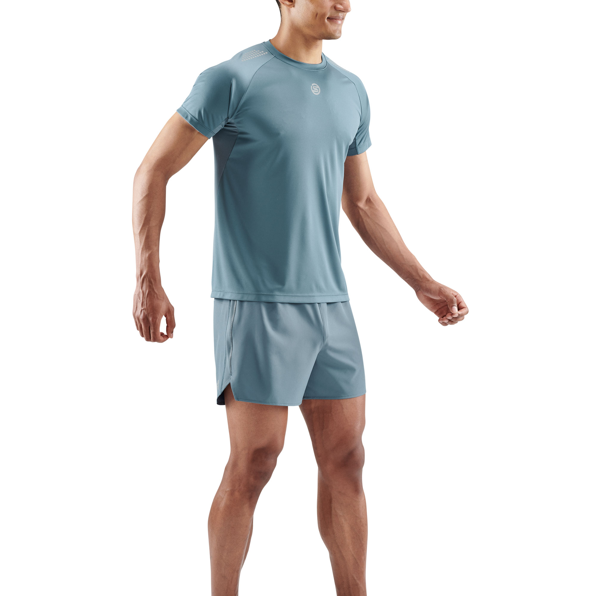 SKINS SERIES-3 MEN'S SHORT SLEEVE TOP BLUE GREY - Image 4