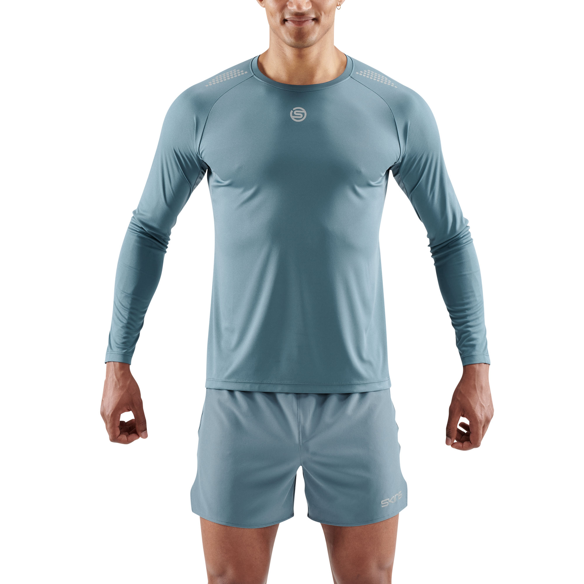 SKINS SERIES-3 MEN'S LONG SLEEVE TOP BLUE GREY
