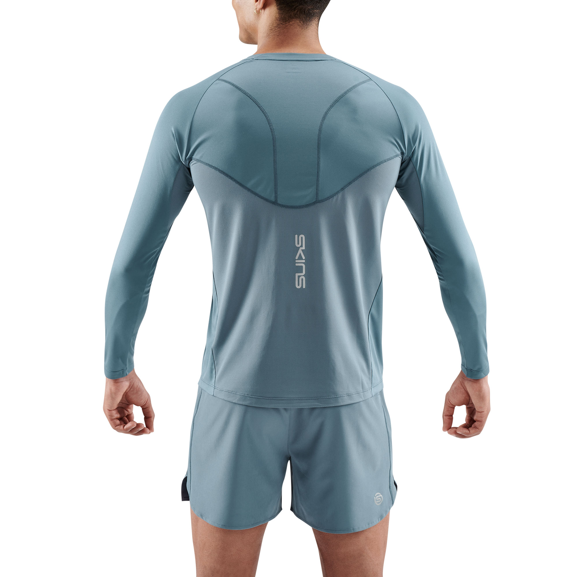 SKINS SERIES-3 MEN'S LONG SLEEVE TOP BLUE GREY - Image 2
