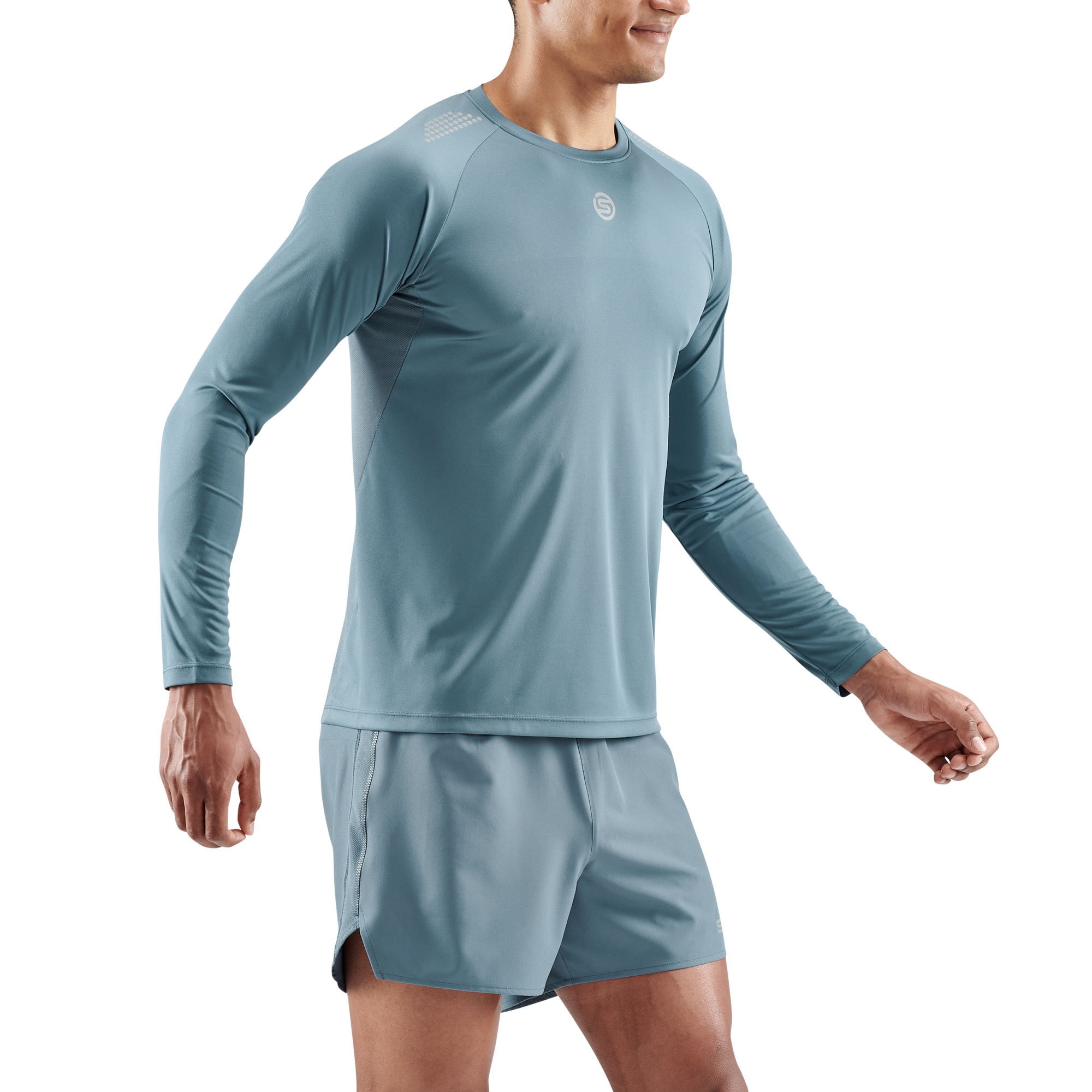 SKINS SERIES-3 MEN'S LONG SLEEVE TOP BLUE GREY - Image 4