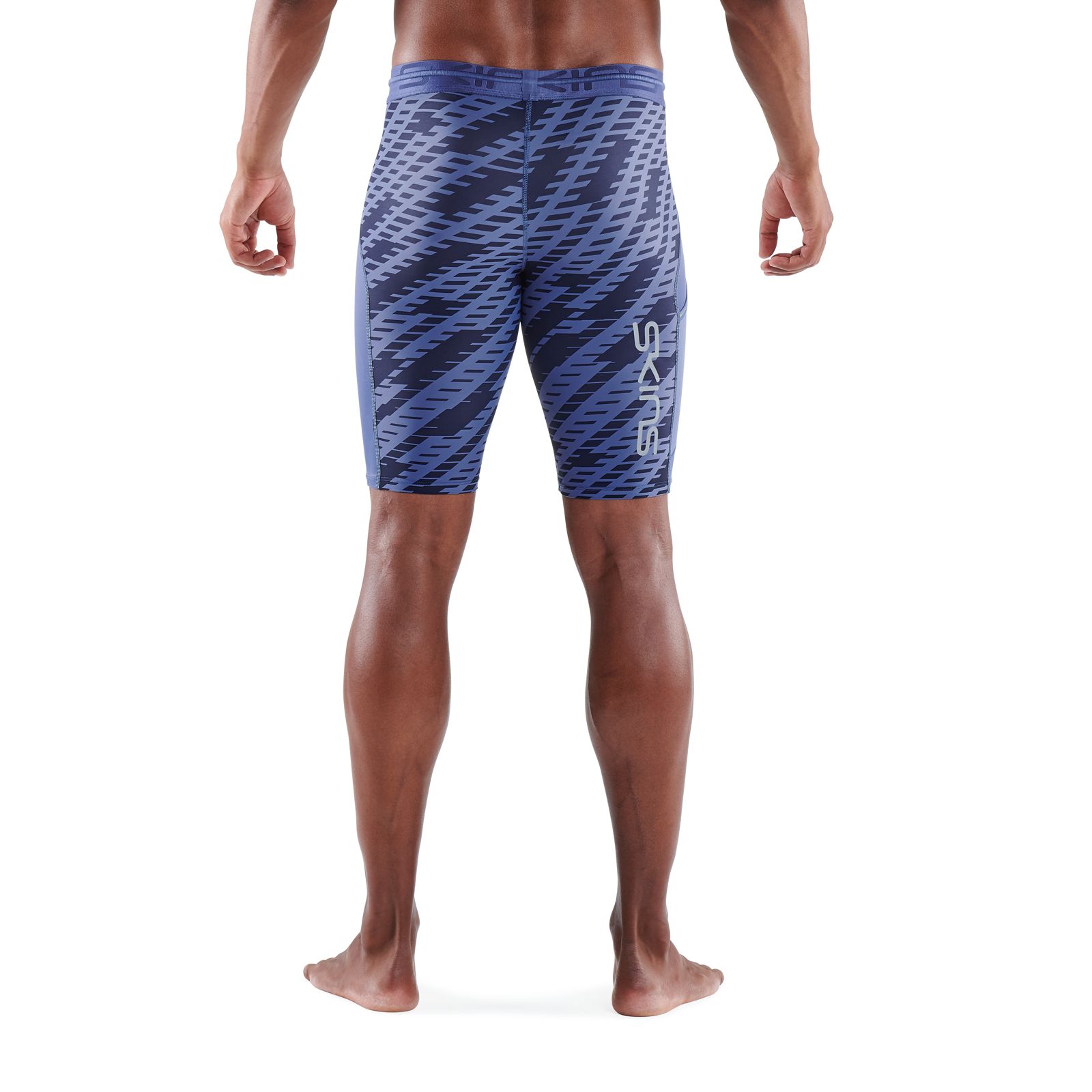 SKINS SERIES3 MEN'S HALF TIGHTS BLUE GEO PRINT SKINS Compression Europe