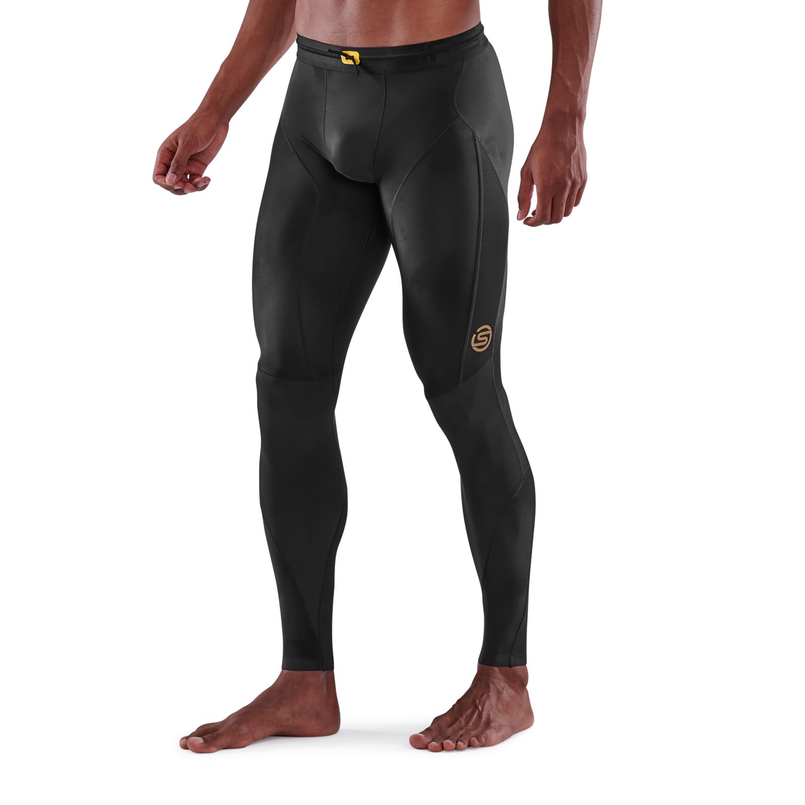 Skins A400 Youth Active Long Tights: Black/Gold