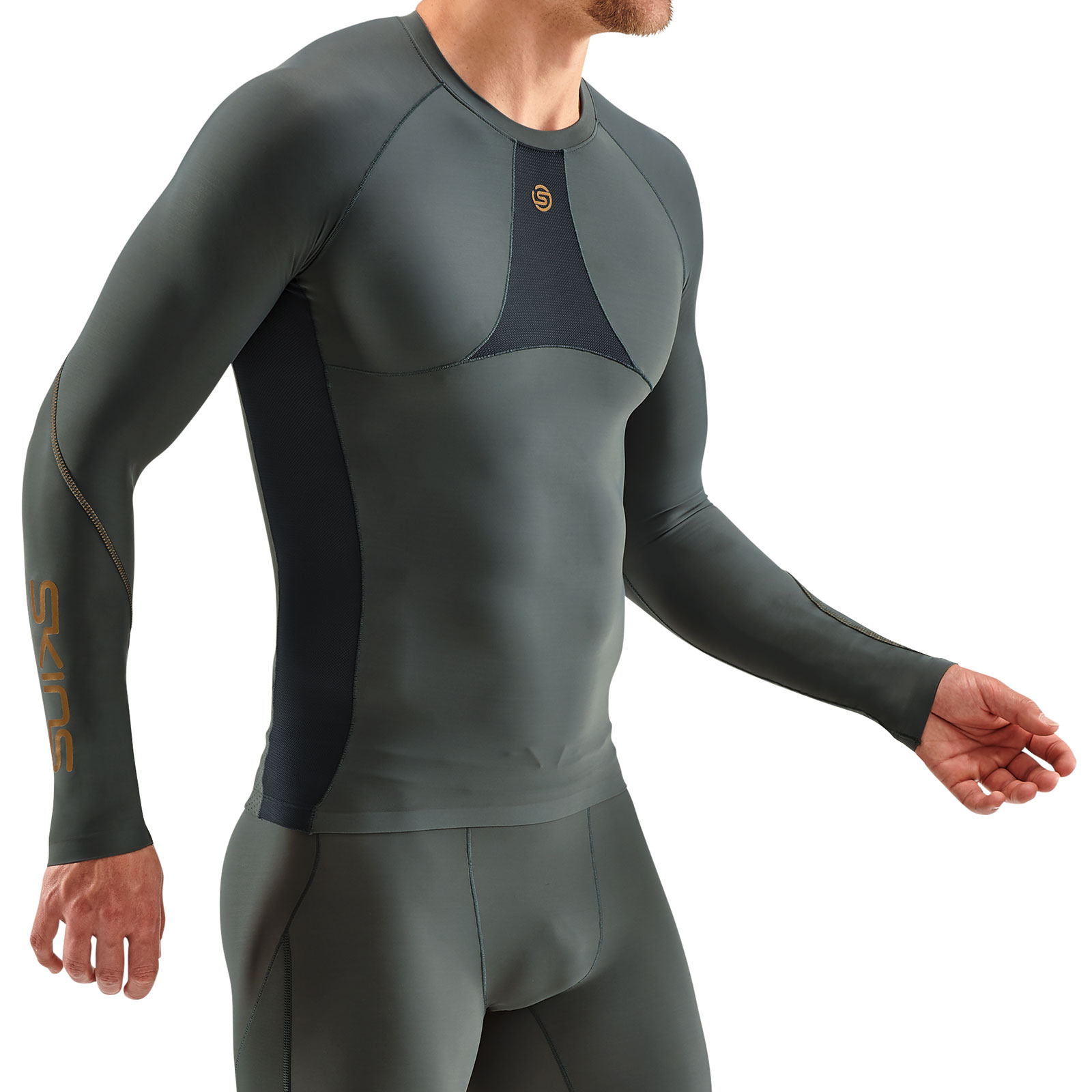 SKINS SERIES-5 MEN'S LONG SLEEVE TOP GREY/BLUE - SKINS Compression EU