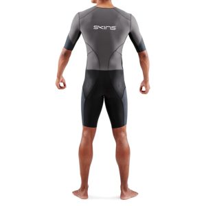 SKINS TRI ELITE SHORT SLEEVE TRI SUIT CHARCOAL/CARBON - SKINS