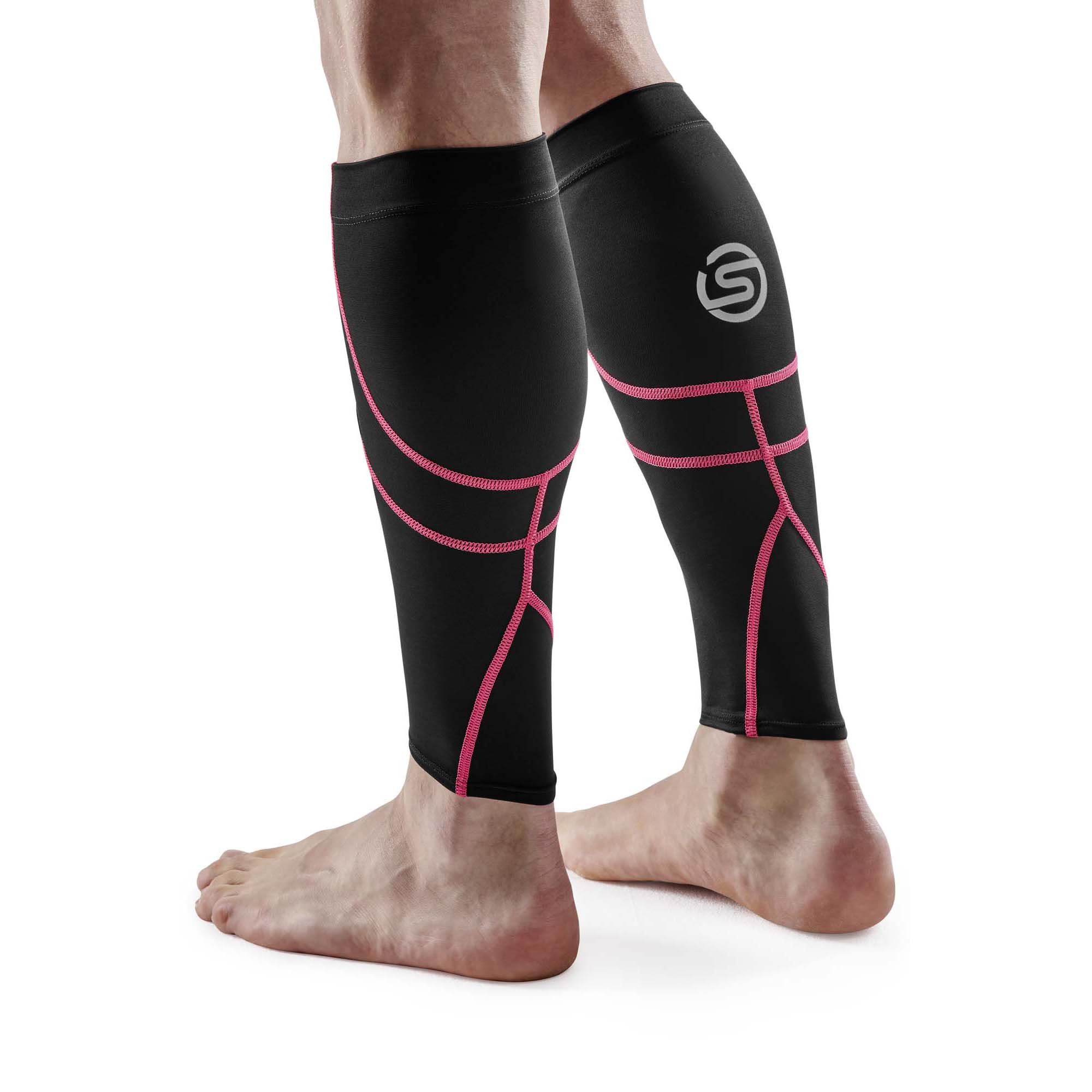 SKINS SERIES-3 Unisex MX Calf sleeve Black/Ruby Red - Image 2