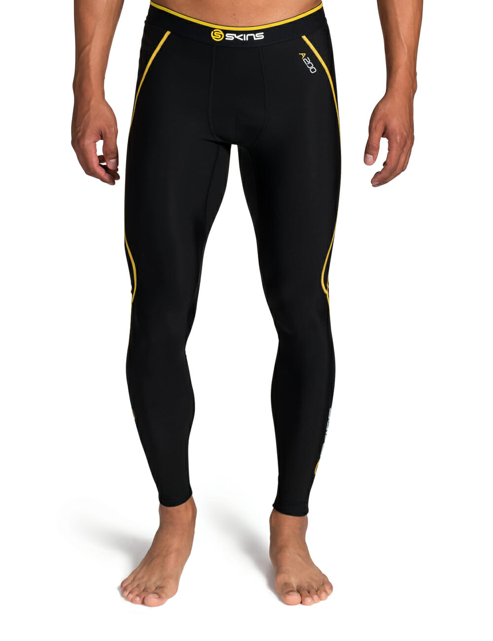 Skins A200 Men's Compression Long Tights, Extra Small, Black/Yellow,  price tracker / tracking,  price history charts,  price  watches,  price drop alerts
