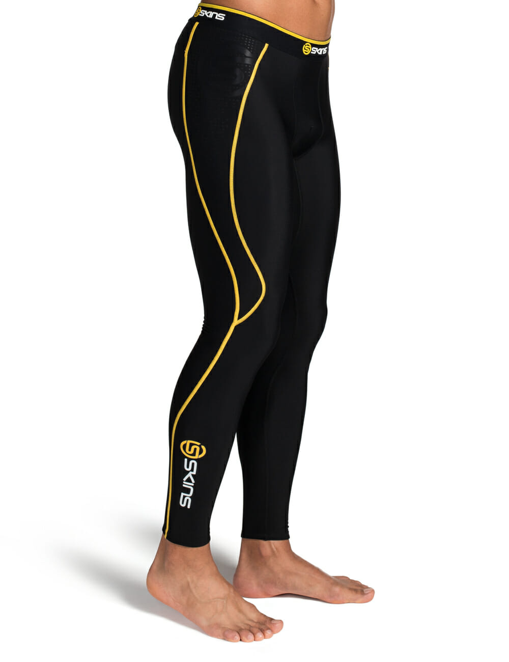 SKINS Men's A200 Thermal Long Tights Black/Yellow - SKINS Compression UK