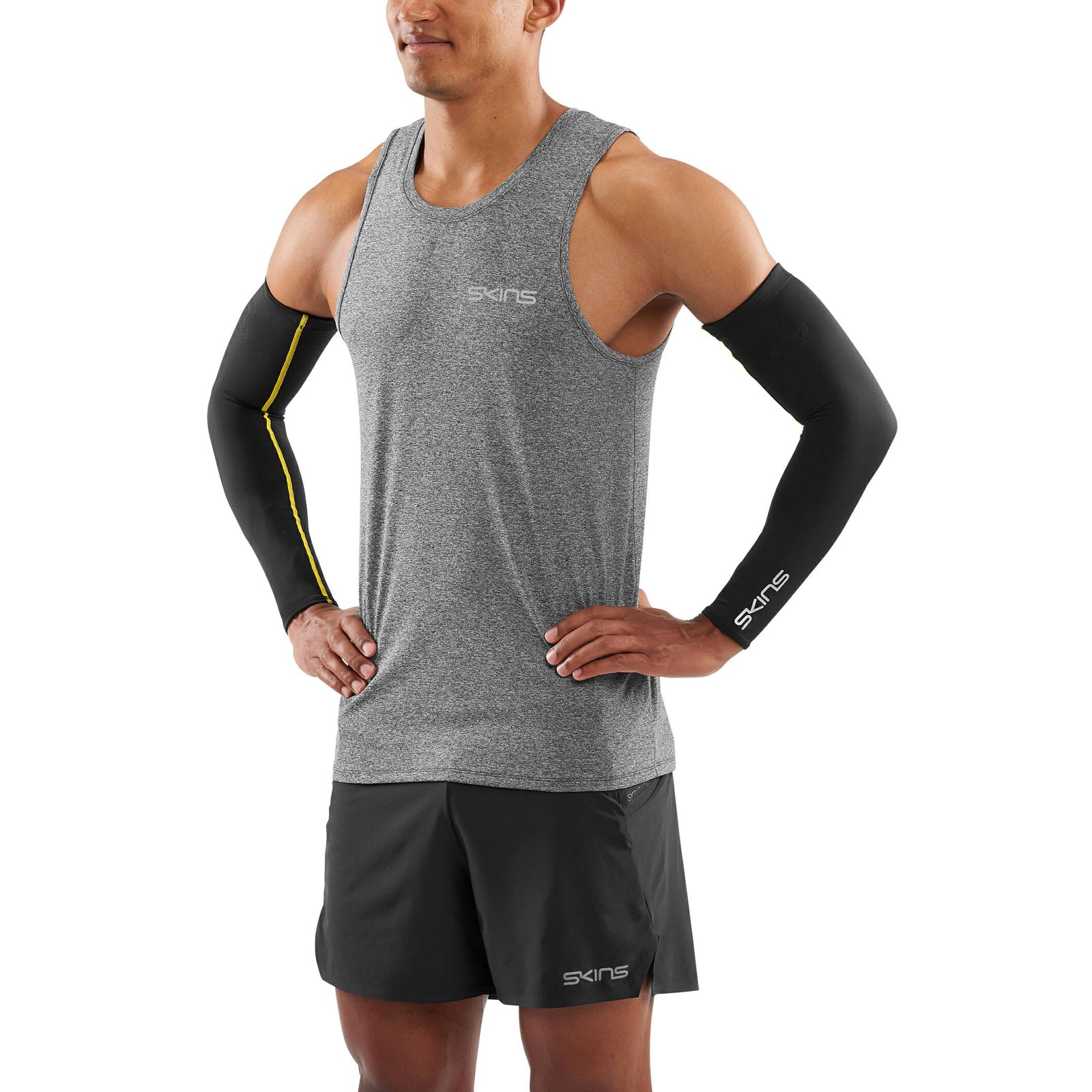 SKINS Unisex Essential Sport Sleeves Black/Yellow SKINS Compression UK