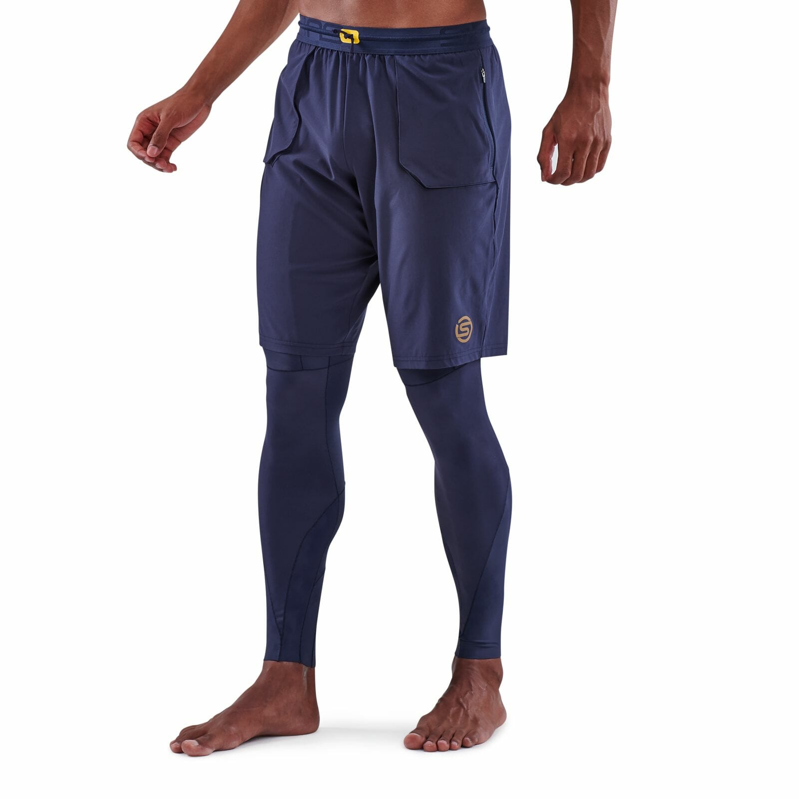 SKINS SERIES-5 MEN'S TRAVEL AND RECOVERY LONG TIGHTS NAVY BLUE