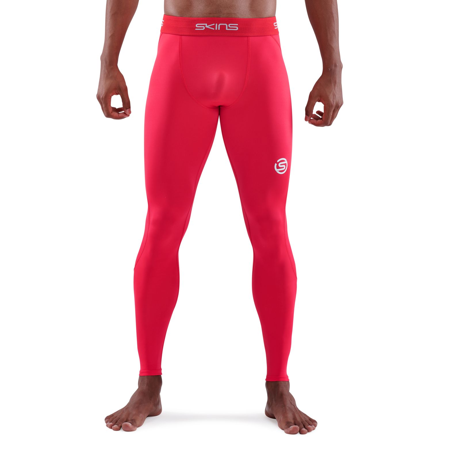 SKINS SERIES-1 MEN'S LONG TIGHTS RED - SKINS Compression UK