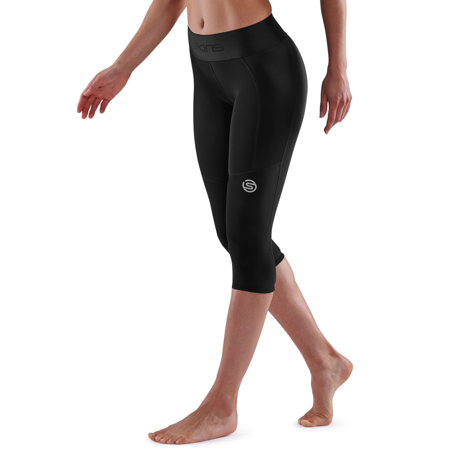 SKINS SERIES-3 WOMEN'S 7/8 TIGHTS BLACK ANGLE - SKINS Compression EU