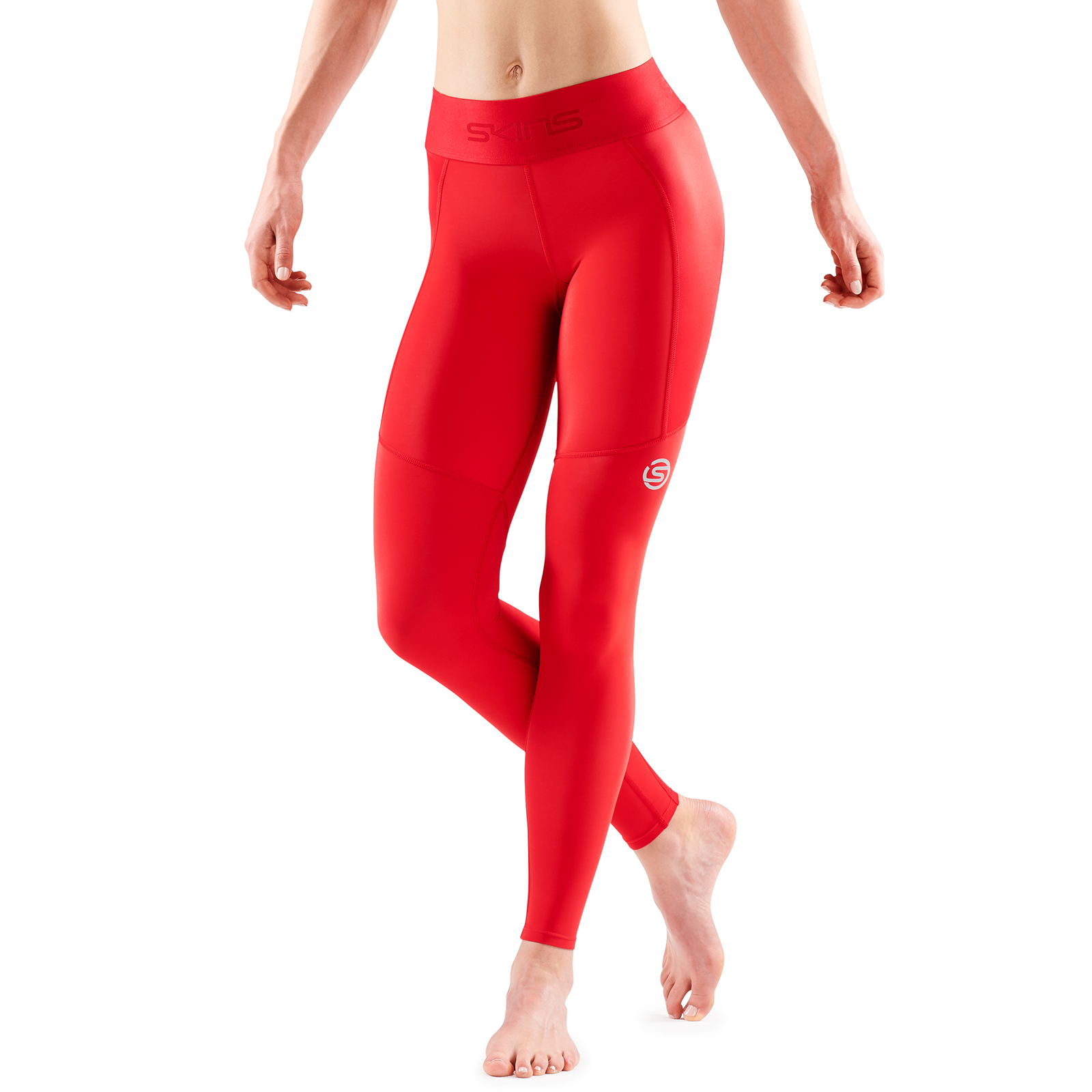 SKINS SERIES-3 WOMEN'S THERMAL LONG TIGHTS RED - SKINS Compression UK