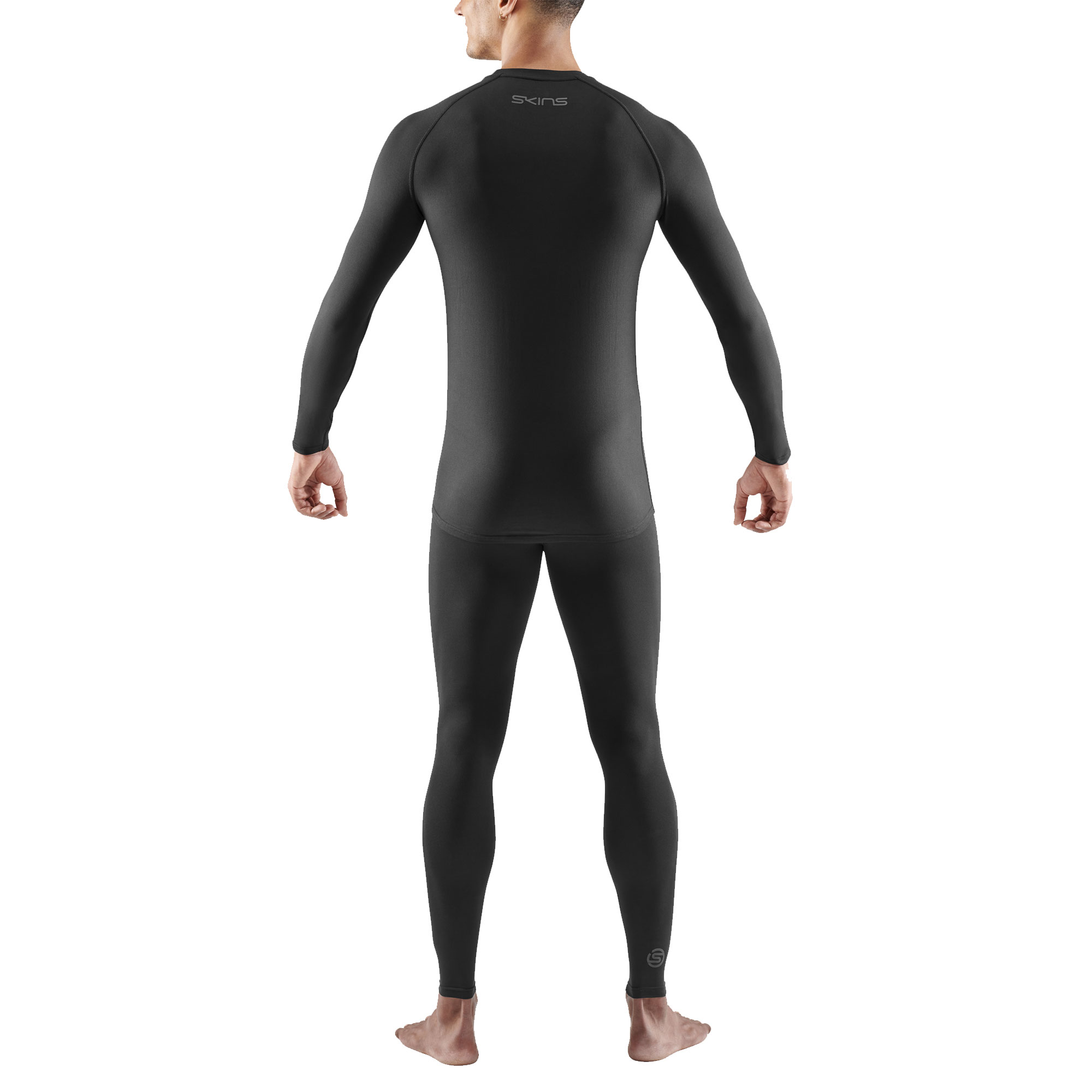 SKINS SERIES3 MEN'S SLEEPWEAR LONG SLEEVE TOP BLACK SKINS Compression UK